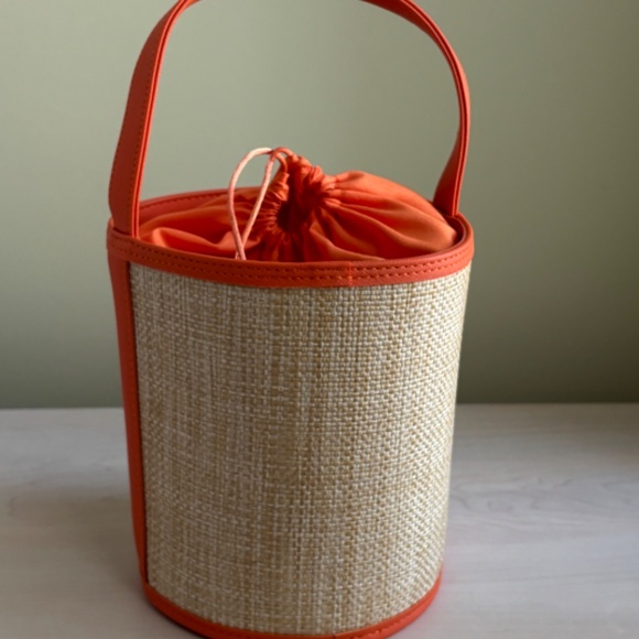 Sale! New Neiman Marcus Orange Straw Like Bag - Picture 3 of 3